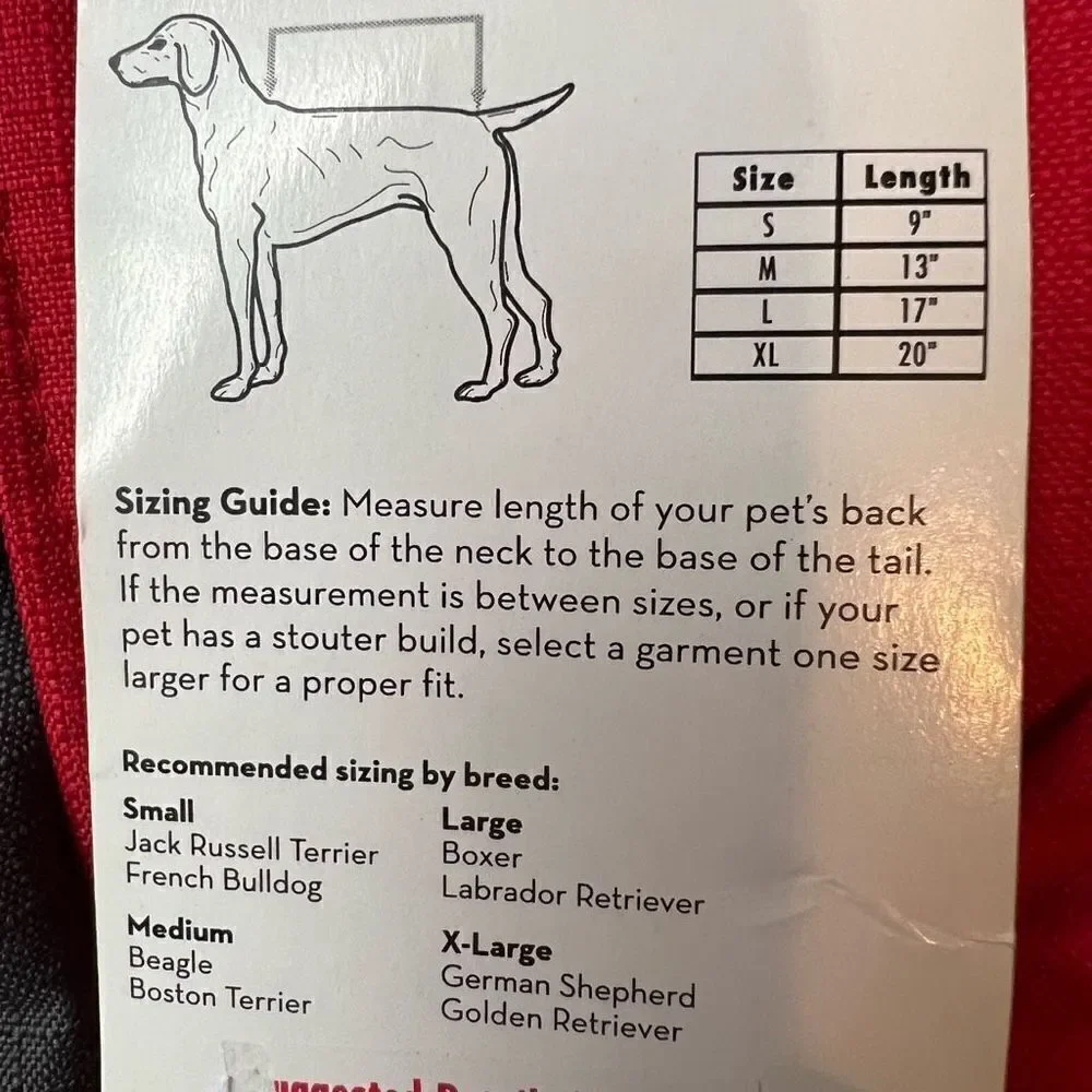 Kong NWT Dog Puffer Coat Red and Gray Size Medium